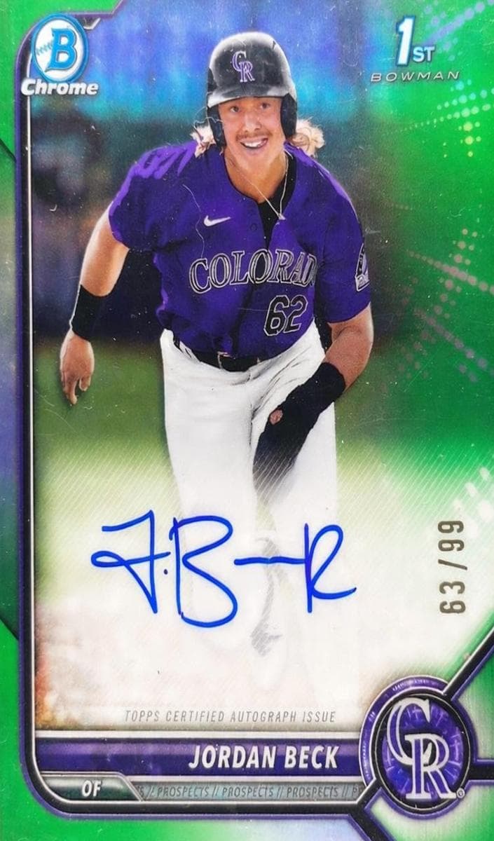 Jordan Beck 2022 bowman Bowman Draft