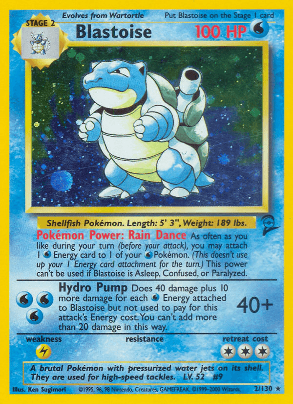 Blastoise 2000 Pokemon Base Set 2