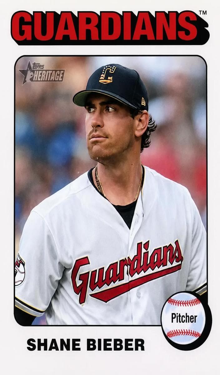 Shane Bieber 2024 topps Topps Heritage