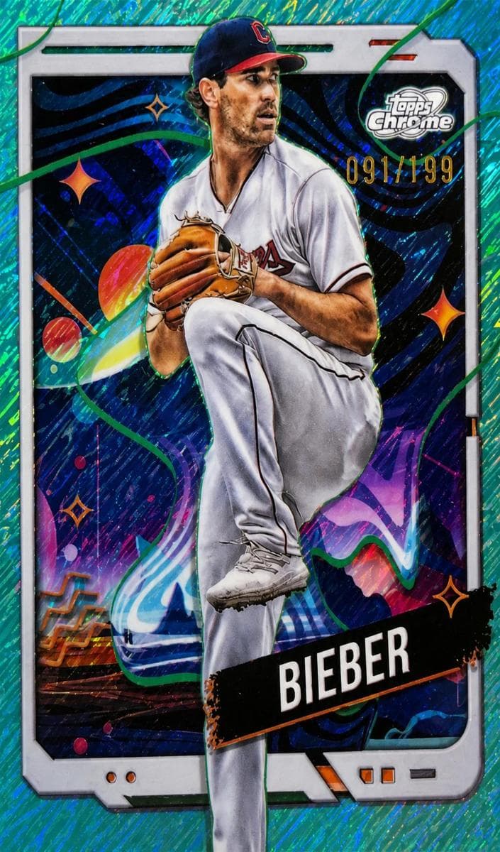 Shane Bieber 2024 topps Topps Cosmic Chrome
