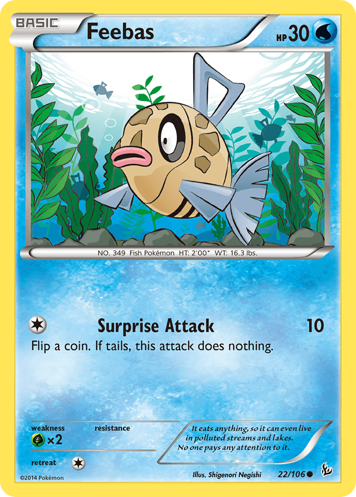 Feebas 2014 Pokemon Flashfire Reverse Holo