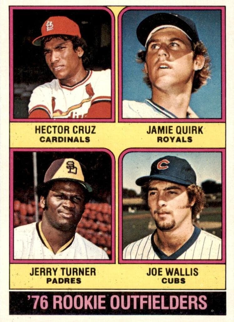 1976 Rookie Outfielders (Hector Cruz / Jamie Quirk / Jerry Turner / Joe Wallis) #598