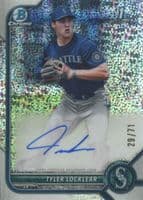 Tyler Locklear 2022 bowman Bowman Draft Chrome DP Auto - Refractor (1st)
