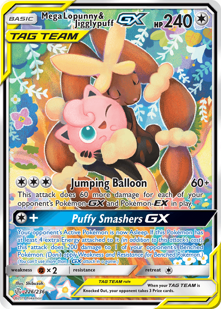 Mega Lopunny & Jigglypuff GX 2019 Pokemon Cosmic Eclipse