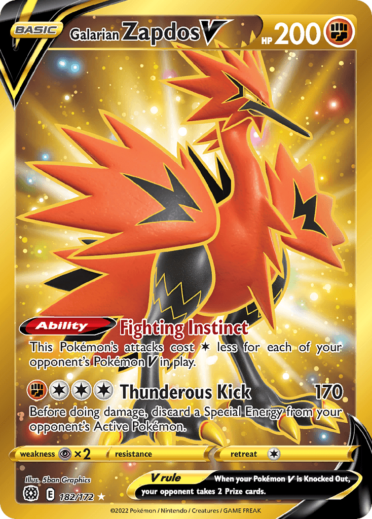 Galarian Zapdos V 2023 Pokemon