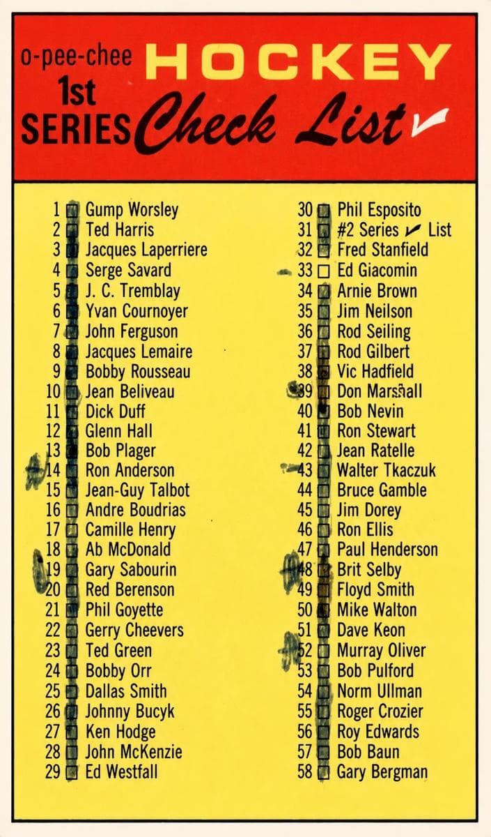 1st Series Checklist 1-132 #132