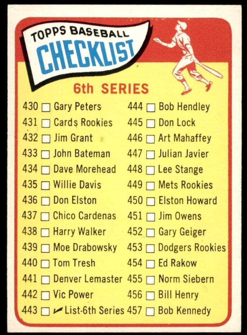 6th Series Checklist: 430-506 #443