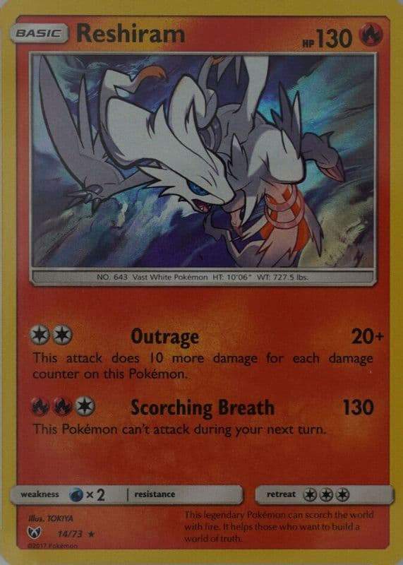 Reshiram trading card