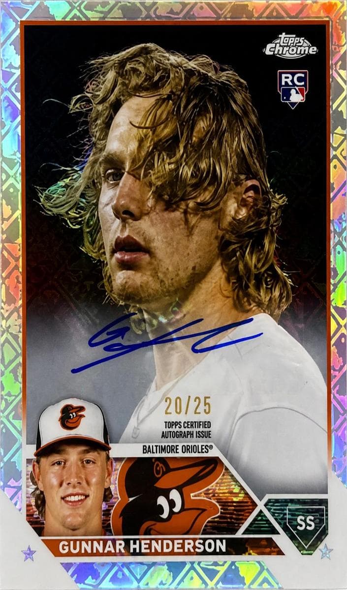 Gunnar Henderson 2023 topps Topps Chrome Logofractor Edition