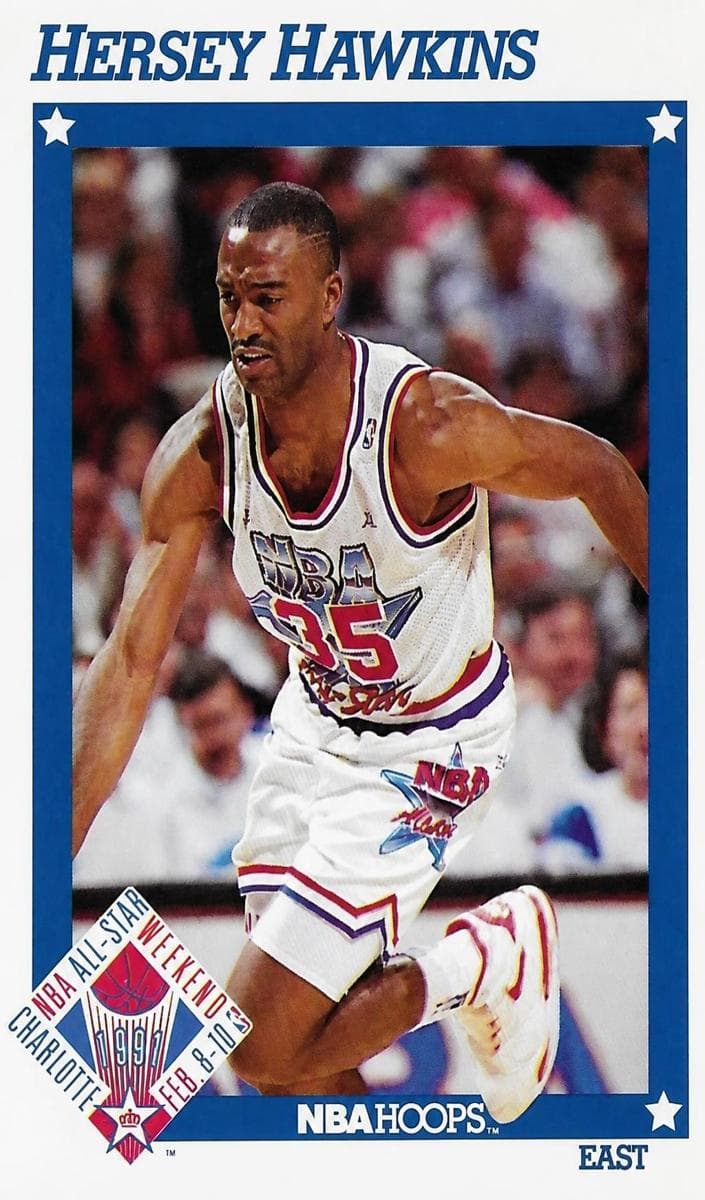 Hersey Hawkins 1991 panini Hoops