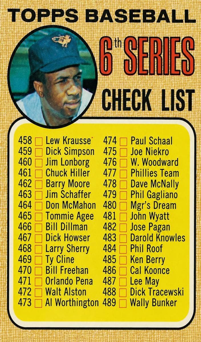 6th Series Checklist 458-533 #454