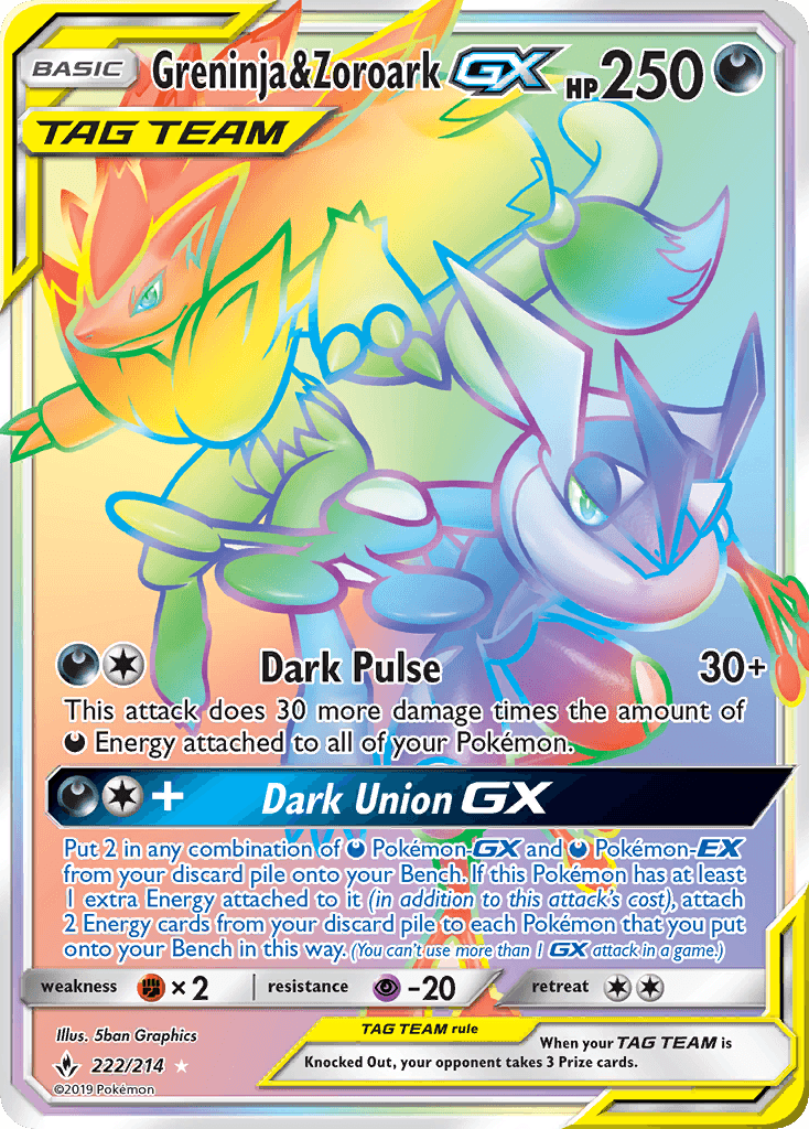 Greninja & Zoroark GX 2019 Pokemon Unbroken Bonds