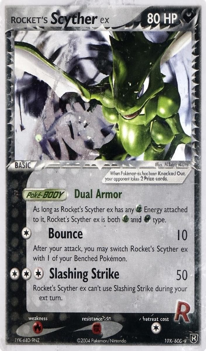 Rocket's Scyther ex trading card