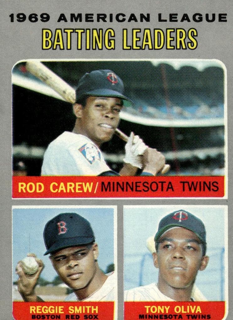 1969 American League Batting Leaders (Rod Carew / Reggie Smith / Tony Oliva) #62