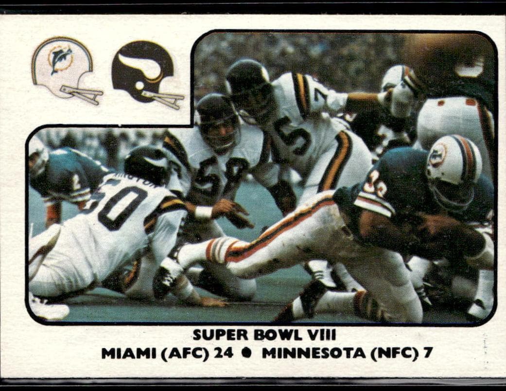 Super Bowl VIII 1977 fleer