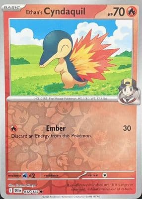 Ethan's Cyndaquil trading card