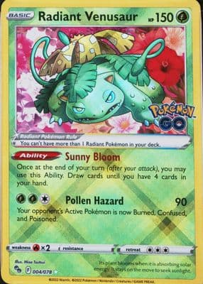 Radiant Venusaur trading card