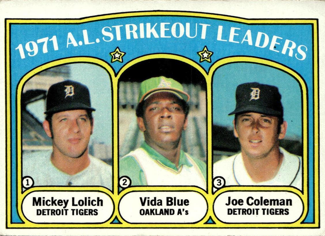 1971 A.L. Strikeout Leaders (Mickey Lolich / Vida Blue / Joe Coleman) #96