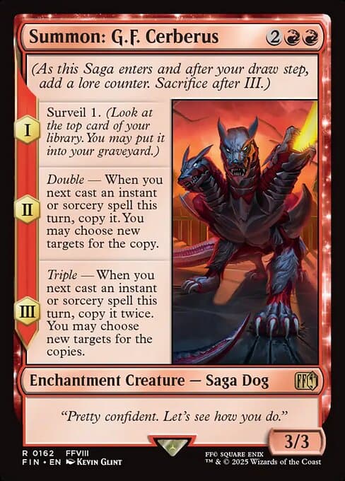 Summon: G.F. Cerberus 2025 Magic: The Gathering Final Fantasy Borderless