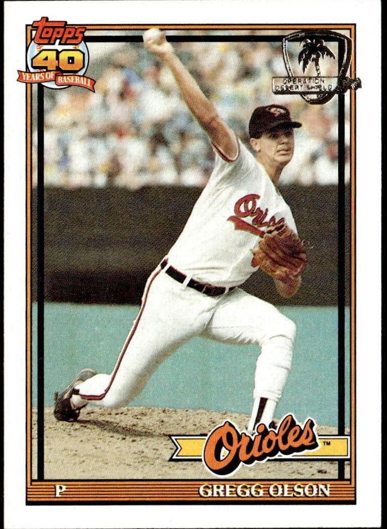 Gregg Olson 1991 topps O-Pee-Chee