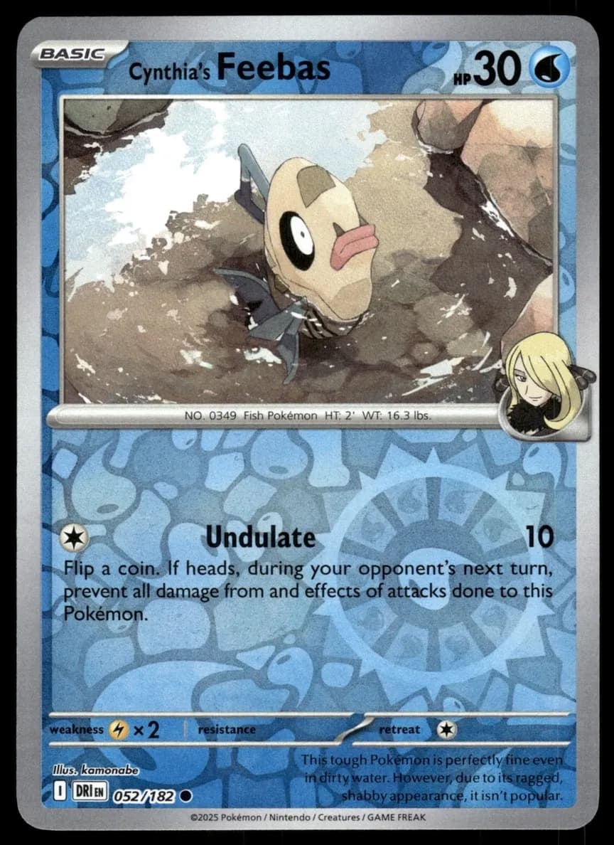 Cynthia's Feebas trading card