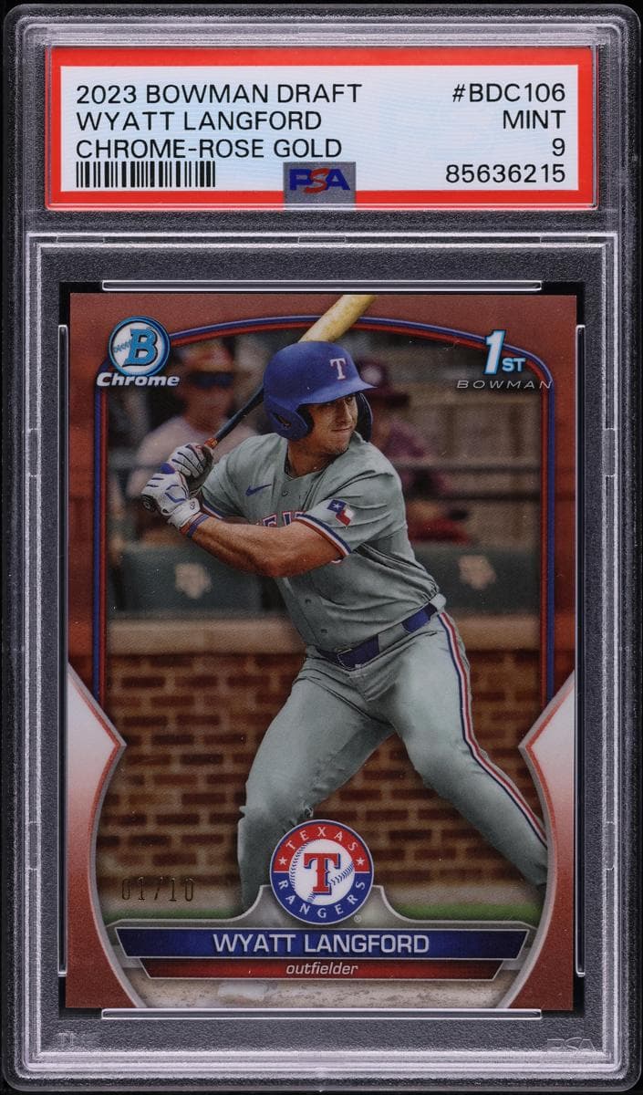Wyatt Langford 2023 bowman Bowman Draft Chrome
