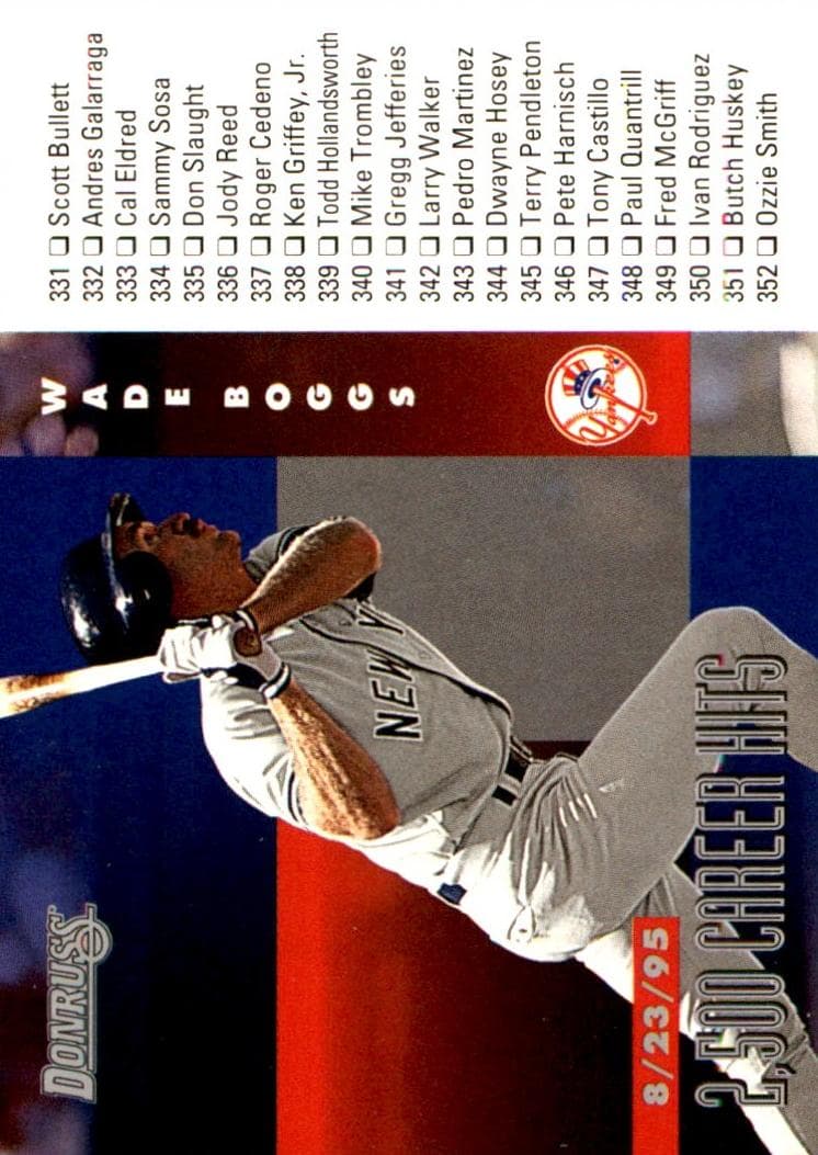 Wade Boggs 1996 panini Donruss
