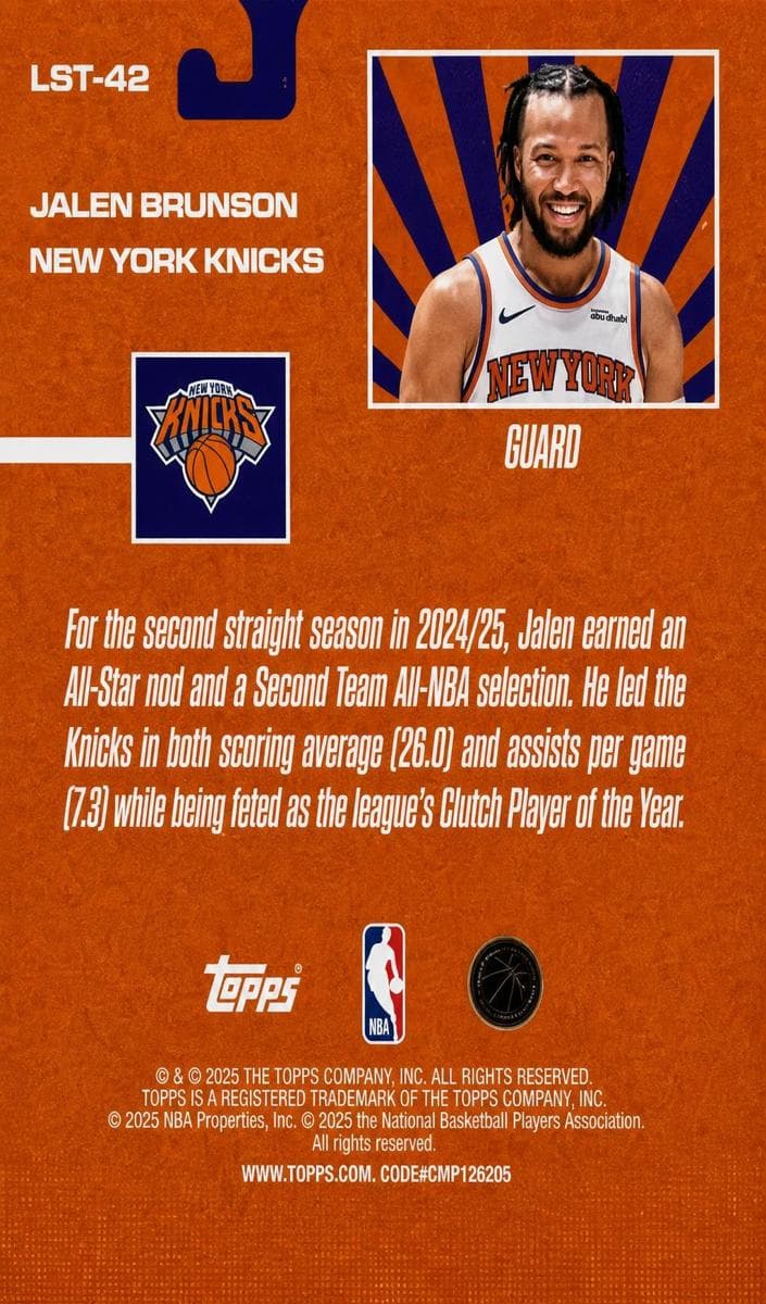 Jalen Brunson 2025 topps Topps
