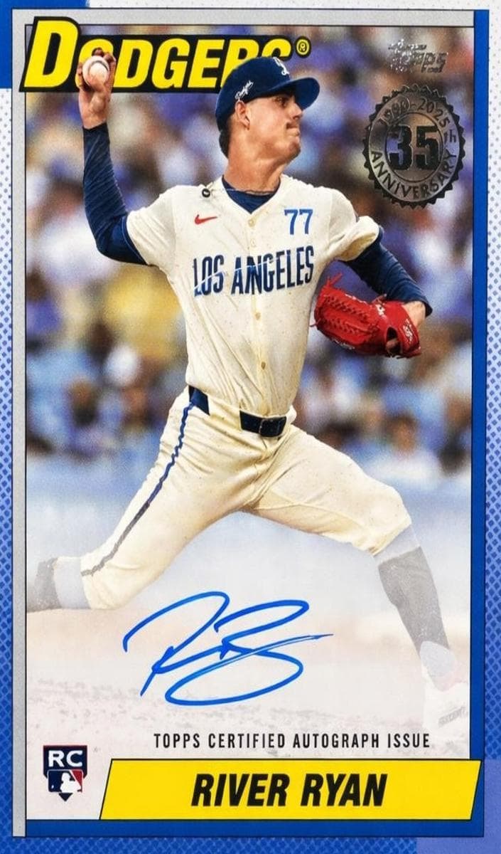 River Ryan 2025 topps Update 1990 Topps Autograph