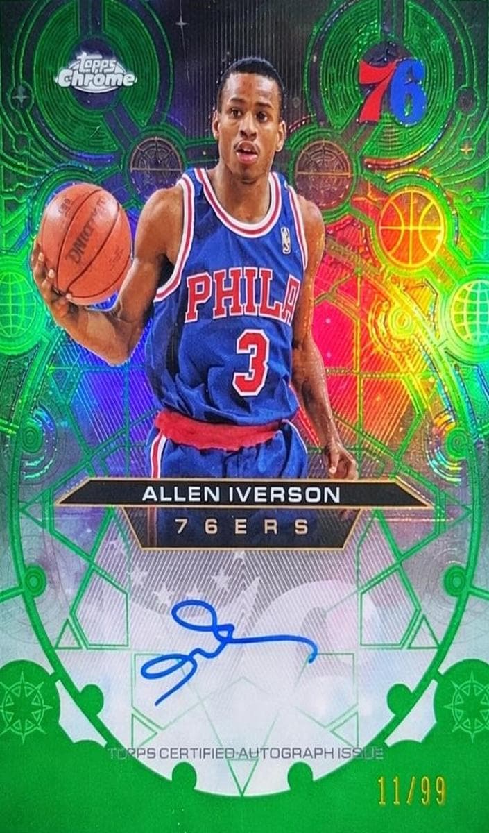 Allen Iverson 2025 Topps Chrome auto card