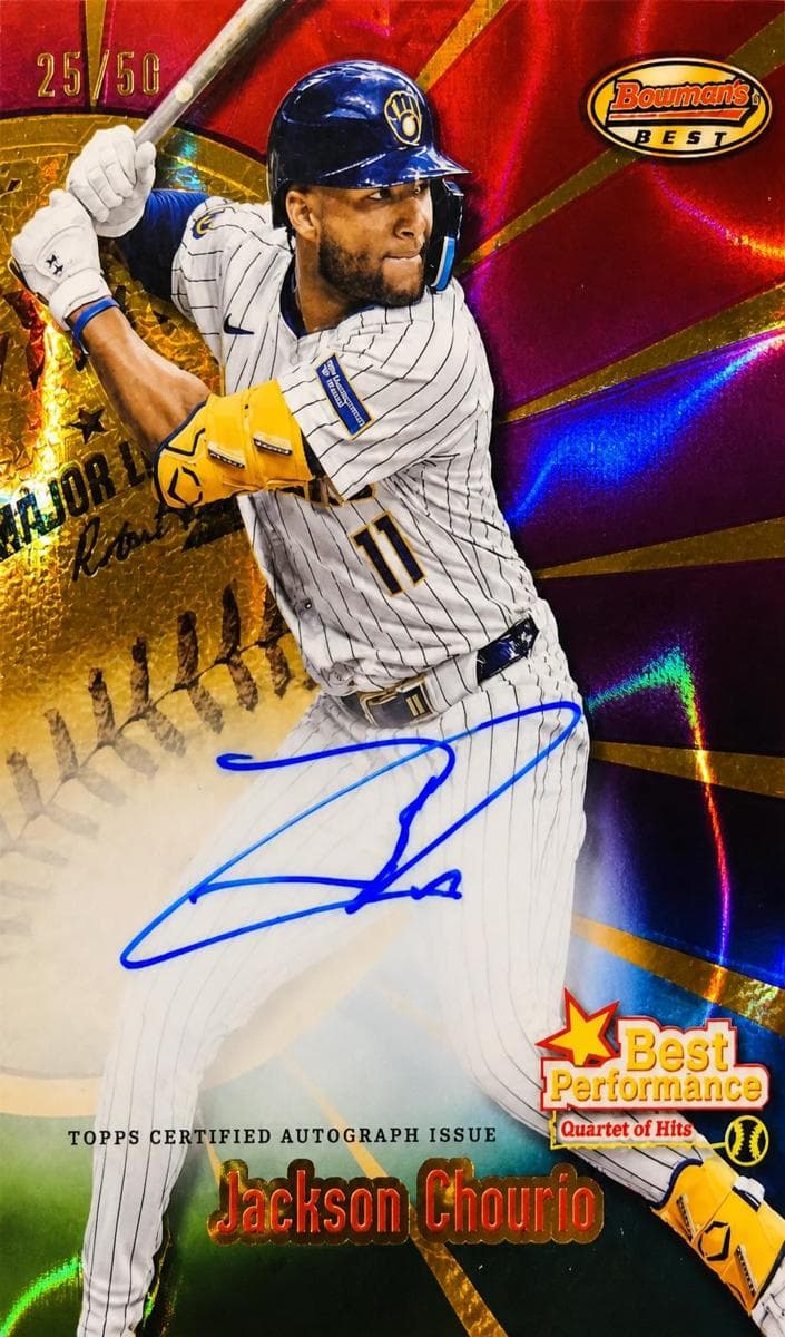 Jackson Chourio 2025 Bowman Best auto card