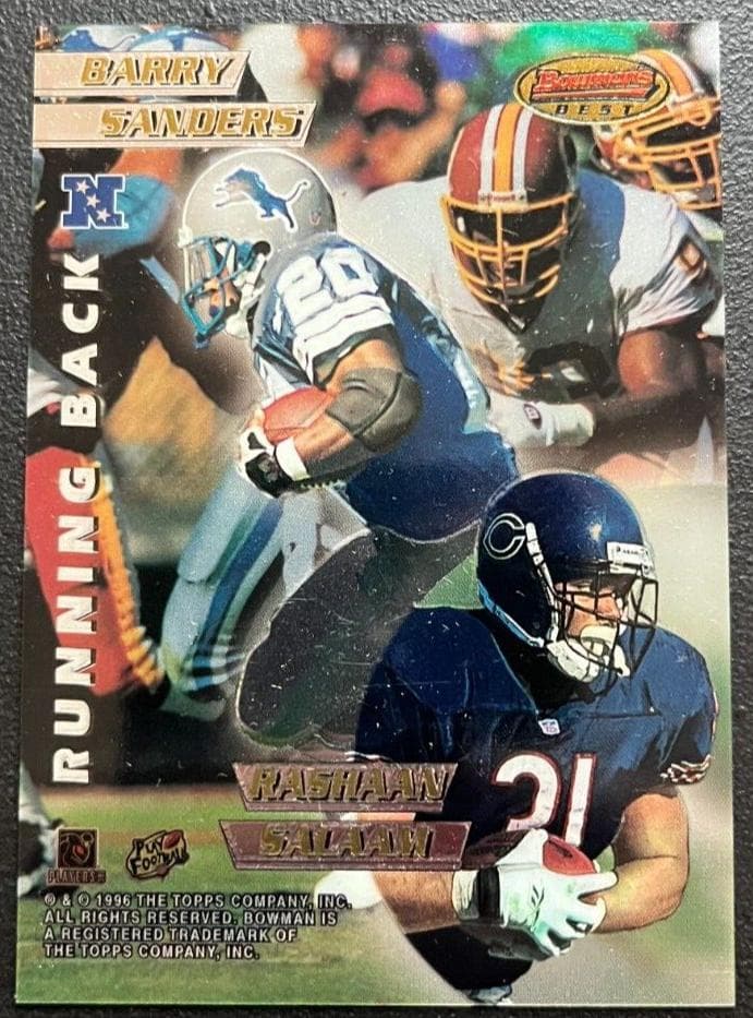 Barry Sanders / Rashaan Salaam / Thurman Thomas / Terrell Davis 1996 bowman