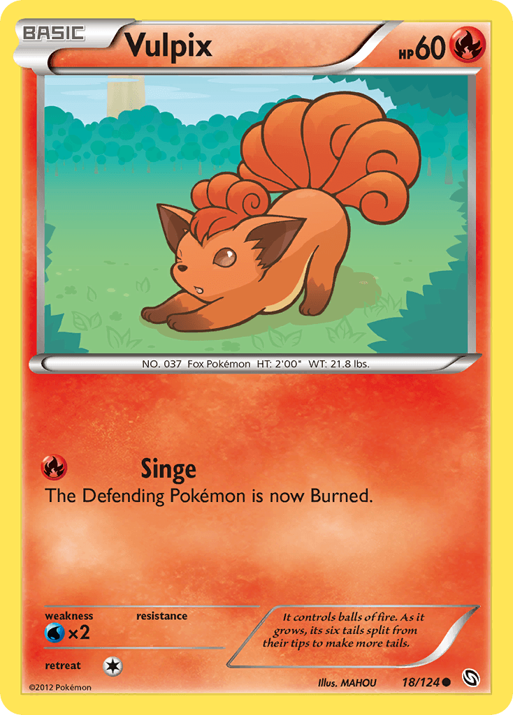 Vulpix 2012 Pokemon Dragons Exalted Reverse Holo