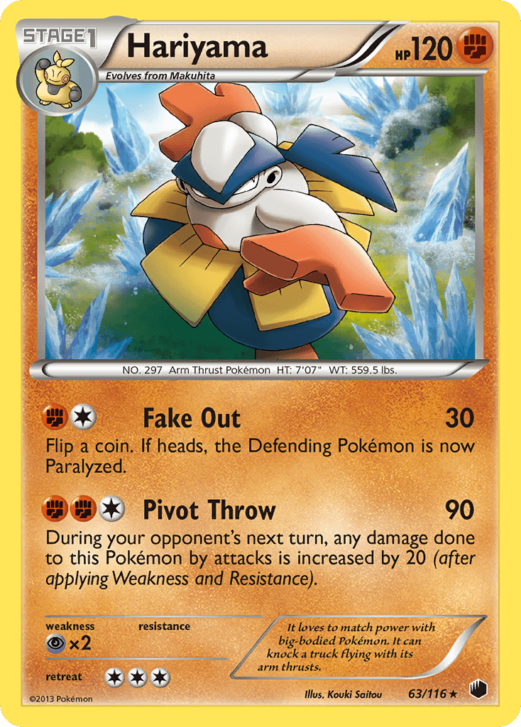 Hariyama 2013 Pokemon Plasma Freeze Reverse Holo