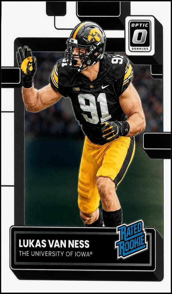 Lukas Van Ness 2023 panini Chronicles Draft Picks Donruss Optic Rated Rookie