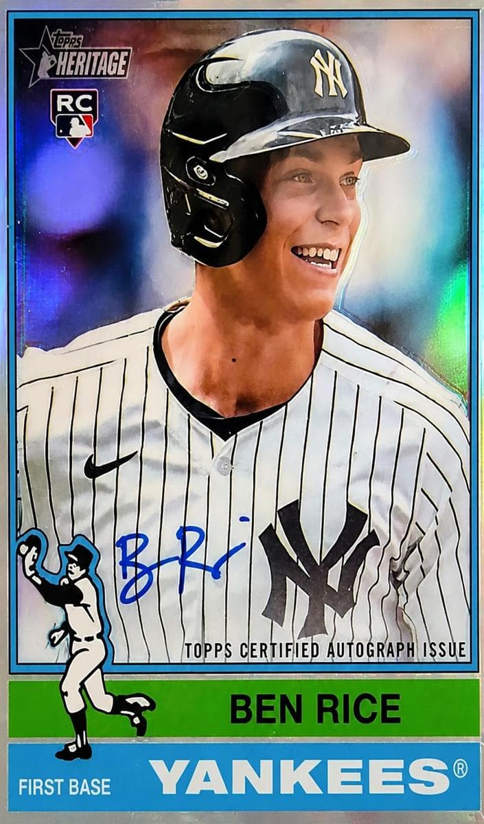 Ben Rice 2025 Topps Heritage auto card