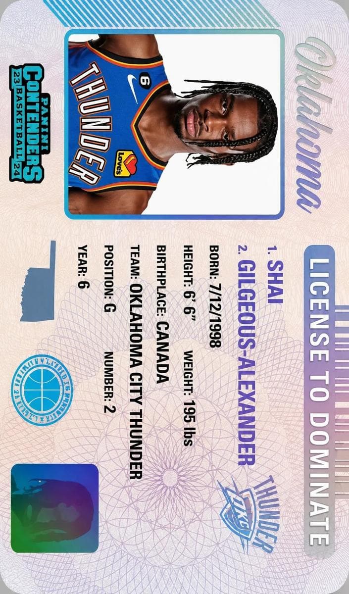 Shai Gilgeous-Alexander 2022 panini Panini Contenders