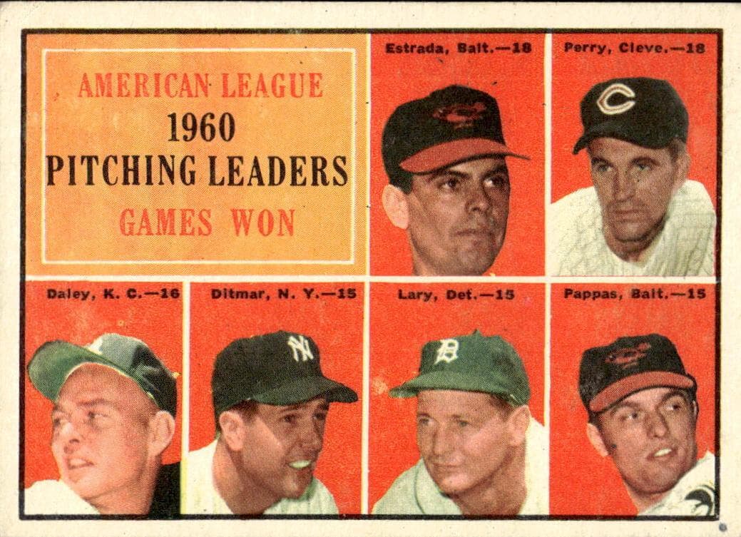 American League 1960 Pitching Leaders Games Won (Chuck Estrada / Jim Perry / Bud Daley / Art Ditmar / Frank Lary / Milt Pappas) #48