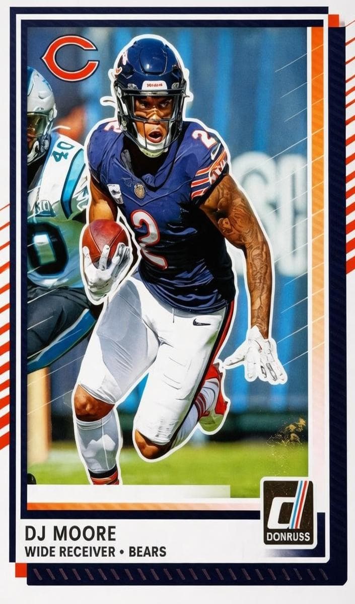 DJ Moore 2025 panini Donruss Football Press Proof Red