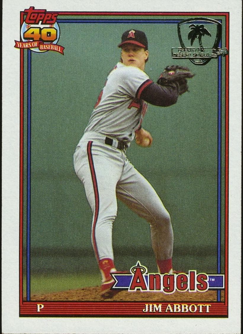 Jim Abbott 1991 topps O-Pee-Chee