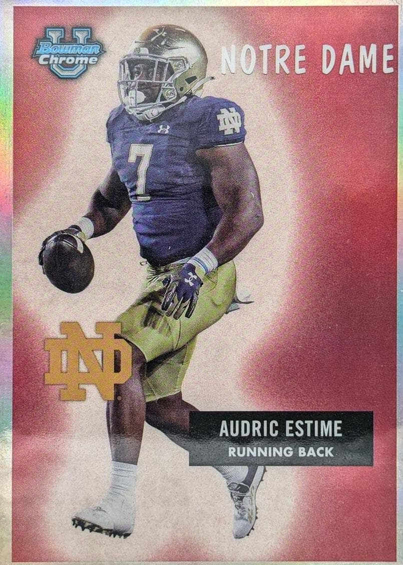 Audric Estime 2023 bowman Chrome University 1955 Bowman