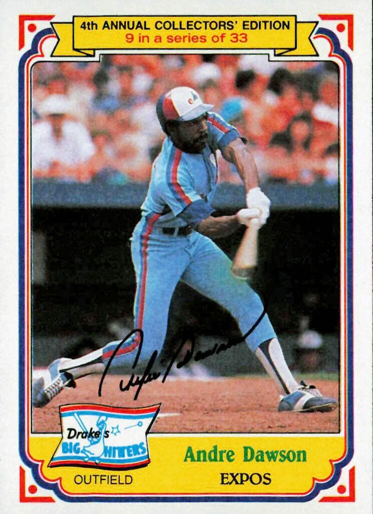 Andre Dawson 1984 topps Drake's Big Hitters