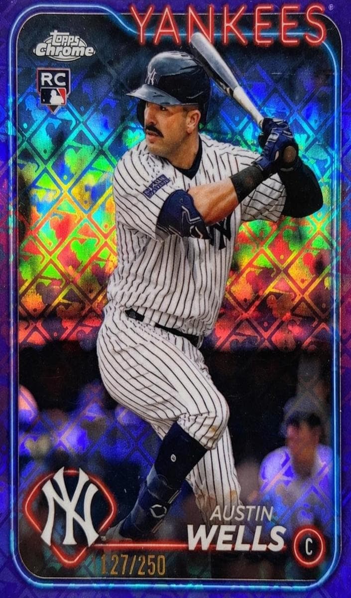Austin Wells 2024 topps Topps Chrome Logofractor Edition