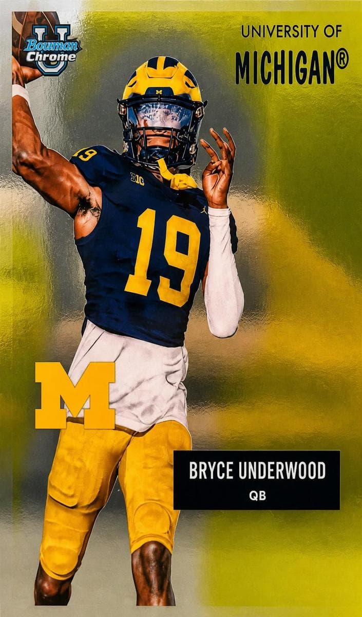 Bryce Underwood 2025 bowman Bowman University Chrome