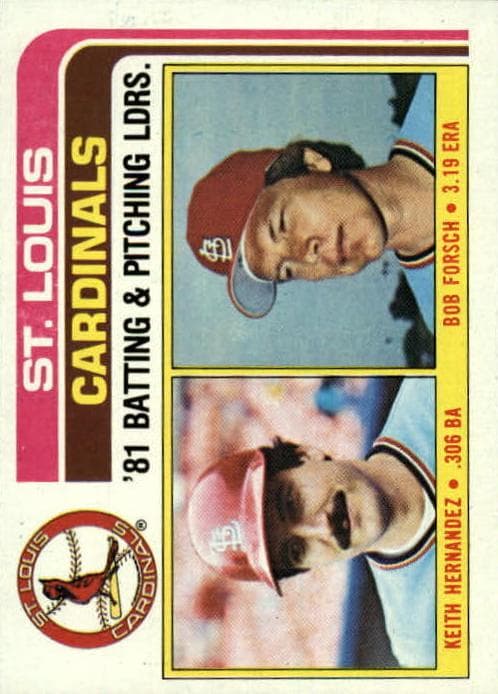 Keith Hernandez / Bob Forsch 1982 topps