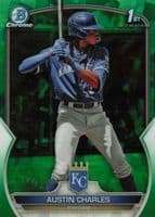 Austin Charles 2023 bowman Bowman Chrome Prospects - Aqua Lunar Crater Refractor (1st)
