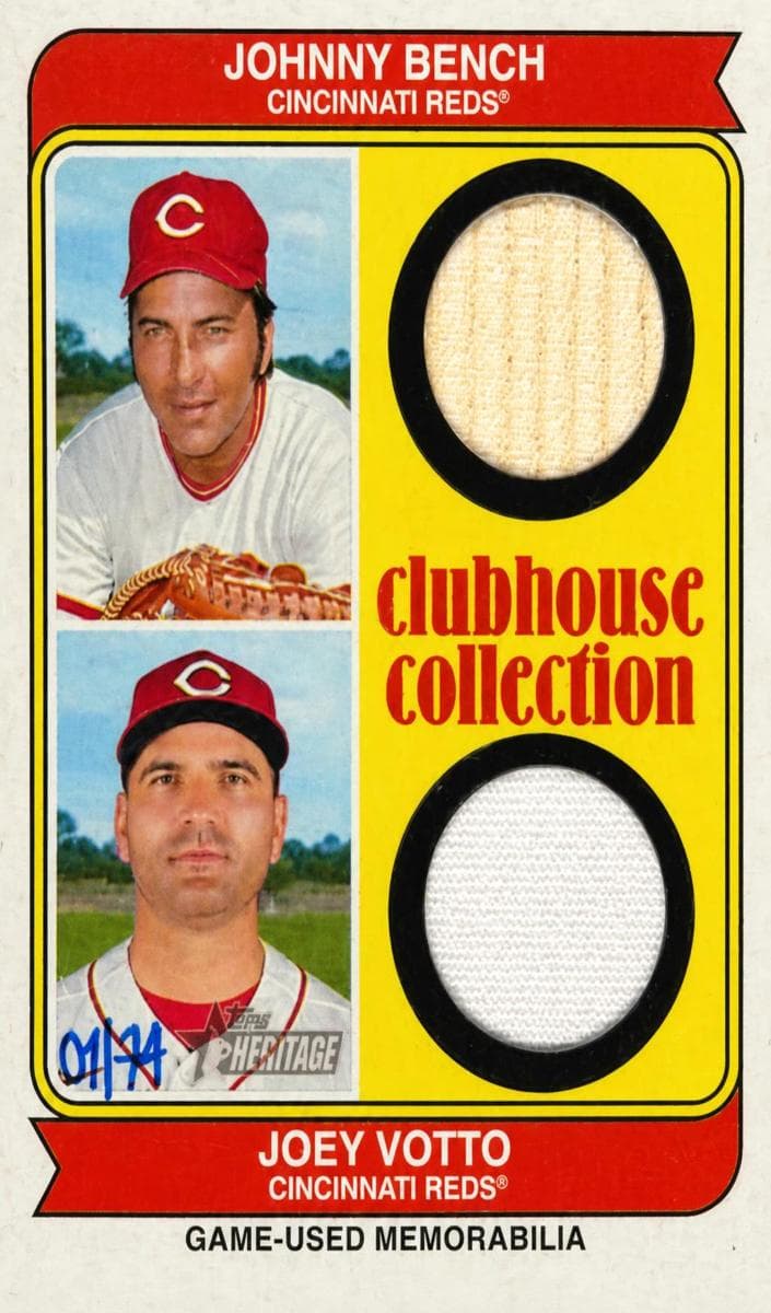 Johnny Bench / Joey Votto trading card