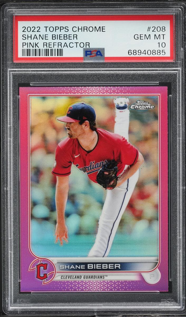 Shane Bieber 2022 topps Topps Chrome