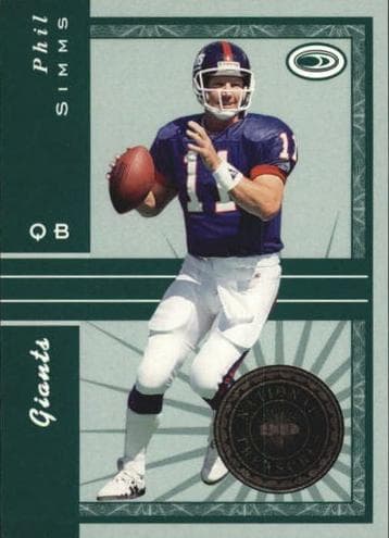 Phil Simms 1999 panini Preferred Qbc National Treasures