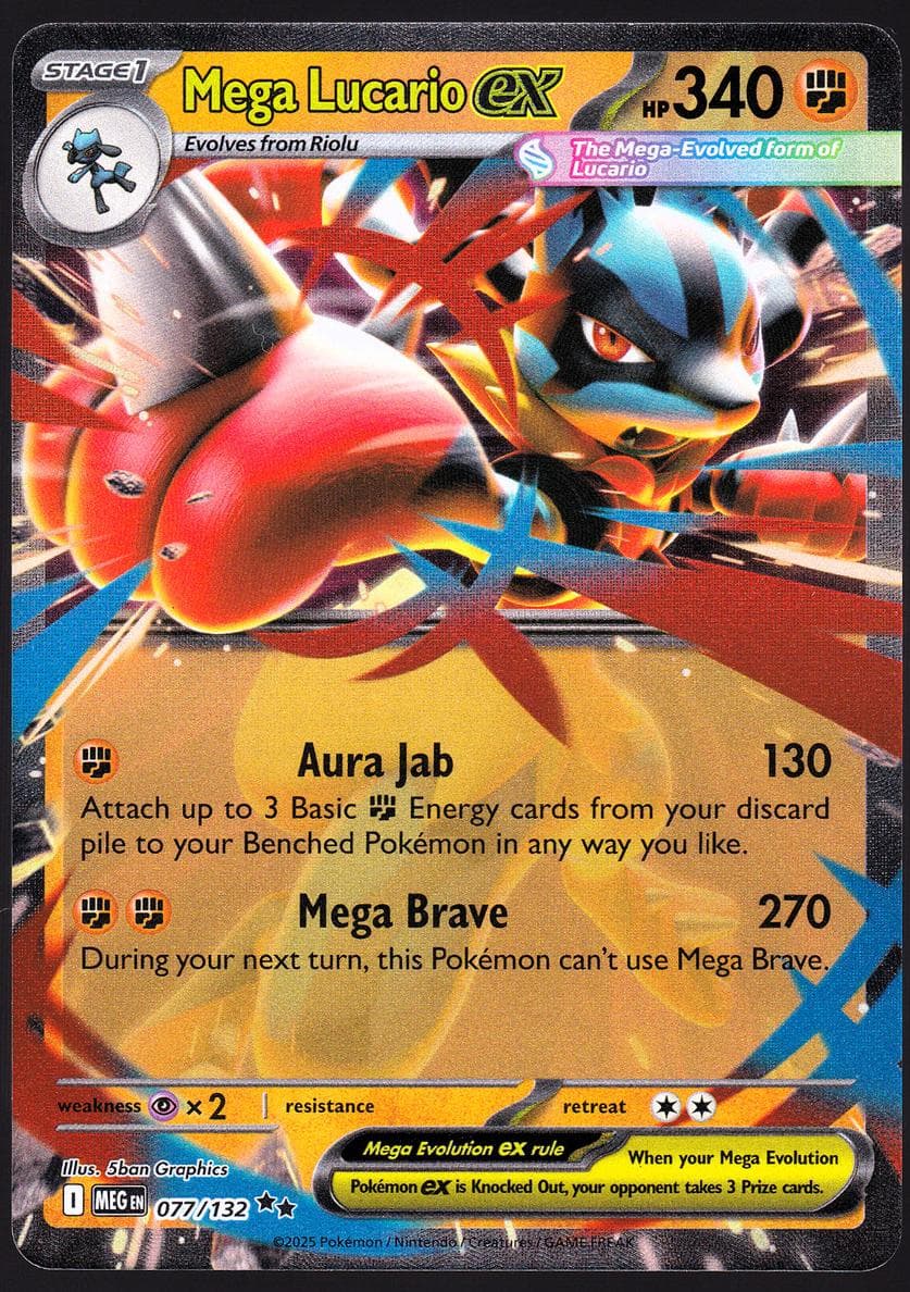 Mega Lucario ex trading card